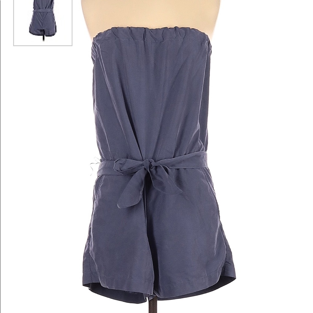 Banana republic strapless romper playsuit silky tie belt